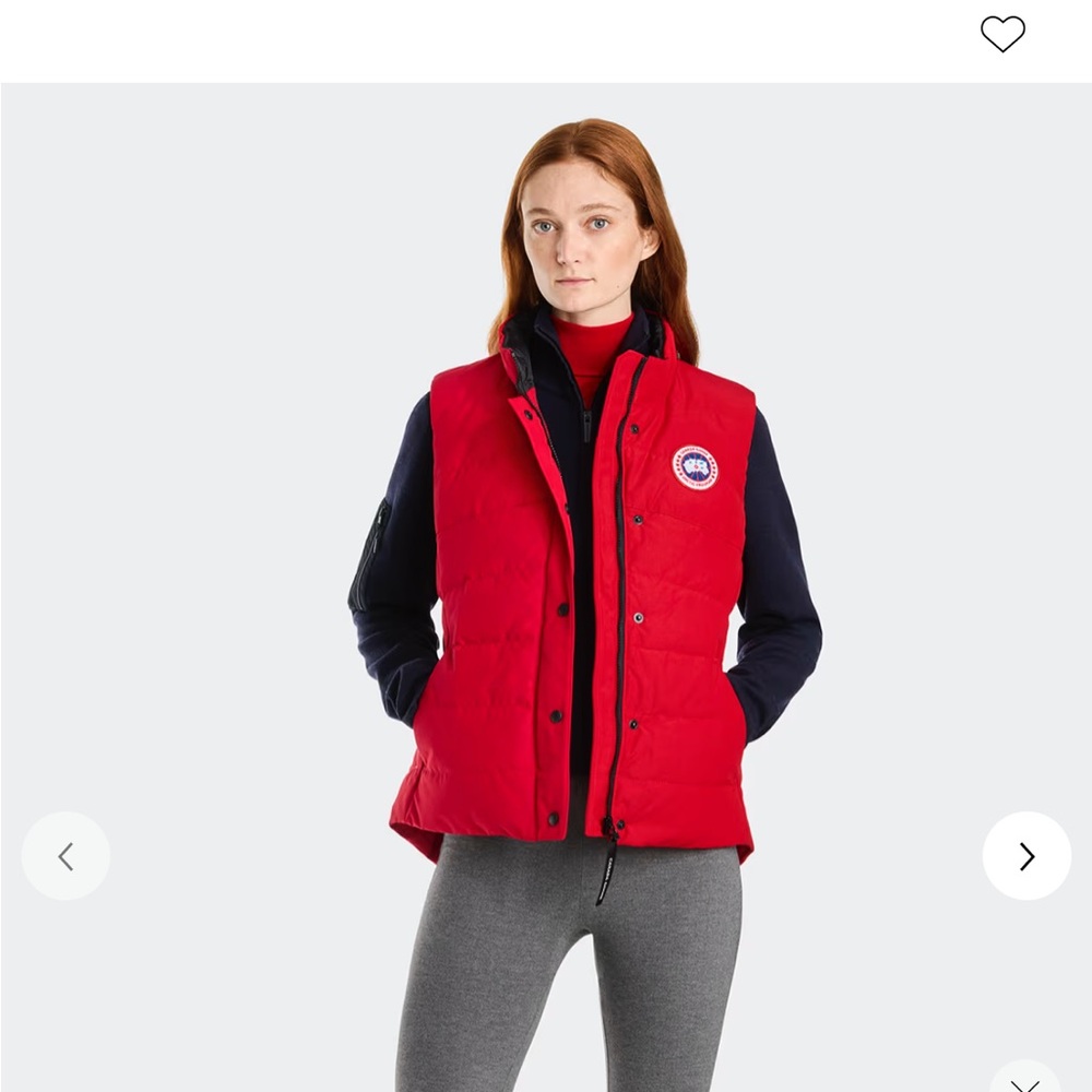 Canada Goose Red Quilted Vest for Outdoor Warmth